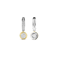 Ti Sento Yellow Gold Plated Cubic Zirconia Drop Hoop Earrings 78032ZY