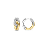 Ti Sento Yellow Gold Plated Cubic Zirconia Entwined Hoop Earrings 78033ZY - Michael Jones Jeweller