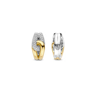 Ti Sento Yellow Gold Plated Cubic Zirconia Entwined Hoop Earrings 78033ZY - Michael Jones Jeweller