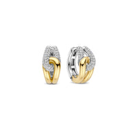 Ti Sento Yellow Gold Plated Cubic Zirconia Entwined Hoop Earrings 78033ZY - Michael Jones Jeweller