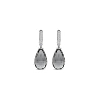 Ti Sento Grey Crystal and Cubic Zirconia Teardrop Hoop Earrings 78038GG