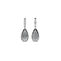 Ti Sento Grey Crystal and Cubic Zirconia Teardrop Hoop Earrings 78038GG
