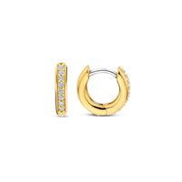Ti Sento Yellow Gold Plated Cubic Zirconia 12mm Hoop Earrings 7811ZY