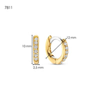 Ti Sento Yellow Gold Plated Cubic Zirconia 12mm Hoop Earrings 7811ZY