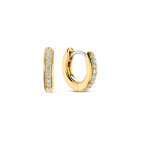 Ti Sento Yellow Gold Plated Cubic Zirconia 12mm Hoop Earrings 7811ZY