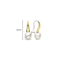 Ti Sento Yellow Gold Plated Shell Pearl Drop Earrings 7937YP - Michael Jones Jeweller