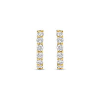 Ti Sento Yellow Gold Plated Cubic Zirconia Small 12mm Huggy Hoop Earrings - Michael Jones Jeweller
