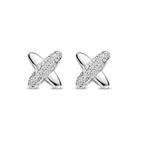 Ti Sento Cubic Zirconia Cross Stud Earrings - Michael Jones Jeweller