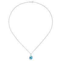 Amore Silver Blue Topaz Viola Blue Necklace - Michael Jones Jeweller