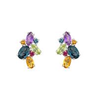 Amore Silver Mixed Stone Cocktail Earrings - Michael Jones Jeweller
