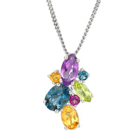 Amore Silver Mixed Stone Cocktail Necklace - Michael Jones Jeweller