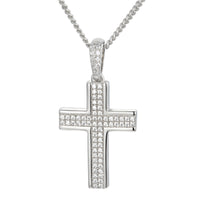 Amore Cubic Zirconia Cross Necklace - Michael Jones Jeweller