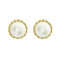 Amore Freshwater Pearl 9ct Yellow Gold Stud Earrings - Michael Jones Jeweller