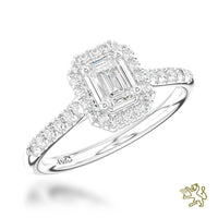 Skye Emerald Halo 0.30ct G VS2 Diamond Platinum Ring - Michael Jones Jeweller