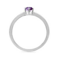 Oval Amethyst Solitaire 9ct White Gold Ring - Michael Jones Jeweller