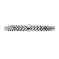 FOPE Flex'it Vendôme 18ct White Gold 0.01ct Diamond Set Bracelet Large