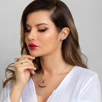 Octagonal London Blue Topaz 9ct White Gold Pendant - Michael Jones Jeweller