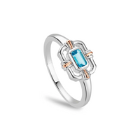 Clogau Royal Clogau® Sterling Silver Gateways Ring with Swiss Blue Topaz - Michael Jones Jeweller
