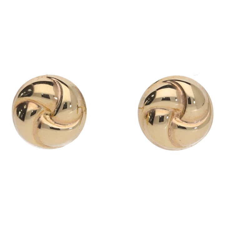 Swirl 9ct Yellow Gold Knot Stud Earrings