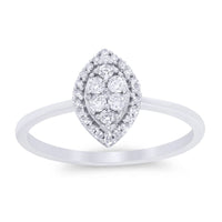 Diamond Marquise Cluster 9ct White Gold Ring - Michael Jones Jeweller