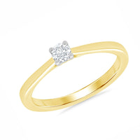 Diamond 0.15ct Solitaire 9ct Yellow Gold Ring (N) - Michael Jones Jeweller