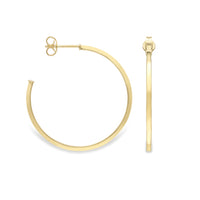 Square Tube 9ct Yellow Gold Hoop Earrings