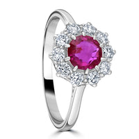 Pre-Owned Ruby and Diamond Circular Cluster Ring - Michael Jones Jeweller
