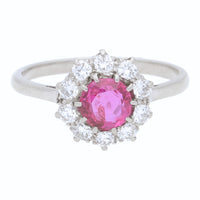 Pre-Owned Ruby and Diamond Circular Cluster Ring - Michael Jones Jeweller