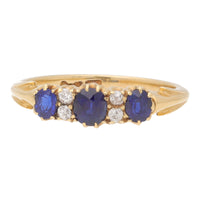 Pre-Owned Blue Sapphire and Diamond 18ct Yellow Gold Ring - Michael Jones Jeweller