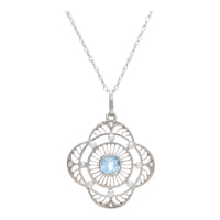 Pre-Owned Aquamarine, Pearl and Diamond Necklace - Michael Jones Jeweller