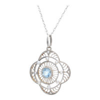 Pre-Owned Aquamarine, Pearl and Diamond Necklace - Michael Jones Jeweller