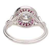 Pre-Owned Ruby and Diamond 18ct White Gold Reverse Cluster Ring