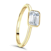 Brown & Newirth Created 1.09ct Laboratory Grown Diamond Emerald Cut 18ct Yellow Gold Silhouette Ring - Michael Jones Jeweller