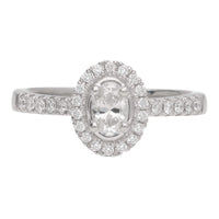 Pre-Owned Diamond Platinum Oval Cluster Ring - Michael Jones Jeweller