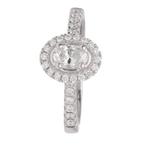 Pre-Owned Diamond Platinum Oval Cluster Ring - Michael Jones Jeweller