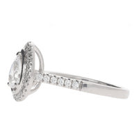 Pre-Owned Skye Pear Halo 0.60ct D SI1 Diamond Platinum Ring - Michael Jones Jeweller