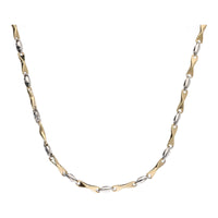 Concave Bar 9ct Yellow and White Gold 45cm Necklace - Michael Jones Jeweller