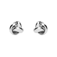 Three Strand Knot 9ct White Gold Stud Earrings