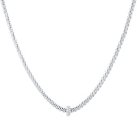 Flex'it Prima 18ct White Gold 0.18ct Diamond Set Necklace 43cm - Michael Jones Jeweller