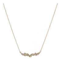 Diamond 0.16ct 18ct Yellow Gold Leaf Section Necklace
