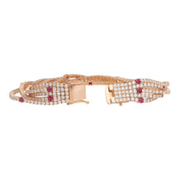 Diamond and Ruby Five Strand 18ct Rose Gold Bracelet - Michael Jones Jeweller