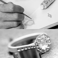 Diamond 0.50ct Octagonal Cluster Platinum Ring - Michael Jones Jeweller