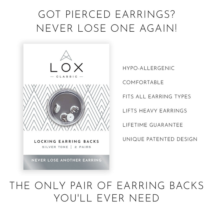 LOX Classic Earring Backs - Silver Tone