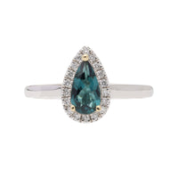 Green Tourmaline and Diamond Platinum and 18ct Yellow Gold Ring - Michael Jones Jeweller