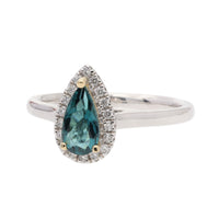 Green Tourmaline and Diamond Platinum and 18ct Yellow Gold Ring - Michael Jones Jeweller