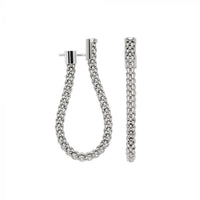FOPE Flex'it Essentials 18ct White Gold Oval Mesh Medium Hoop Earrings
