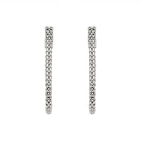 FOPE Flex'it Essentials 18ct White Gold Oval Mesh Medium Hoop Earrings