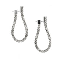 FOPE Flex'it Essentials 18ct White Gold Oval Mesh Medium Hoop Earrings
