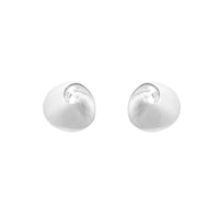 Silver Satin Disk Stud Earrings - Michael Jones Jeweller
