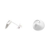 Silver Satin Disk Stud Earrings - Michael Jones Jeweller